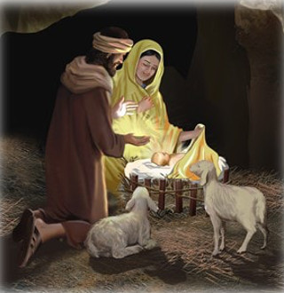 Jesus in a manger